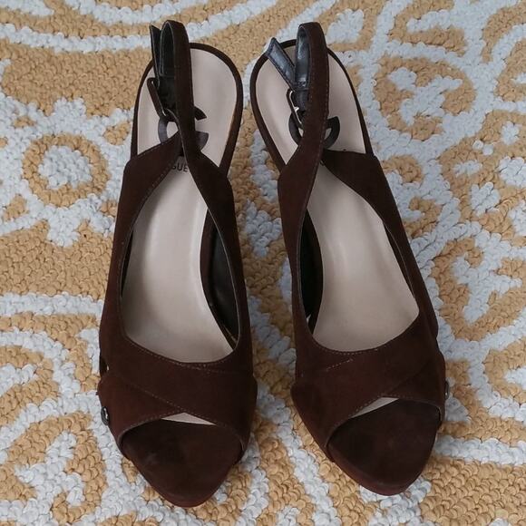 G by Guess Brown Cavion Platform Heels Size 9M - Picture 2 of 8